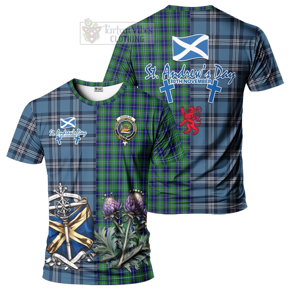 Tartan Vibes Clothing Douglas Tartan T-Shirt Happy St. Andrew's Day Half Tartan Style