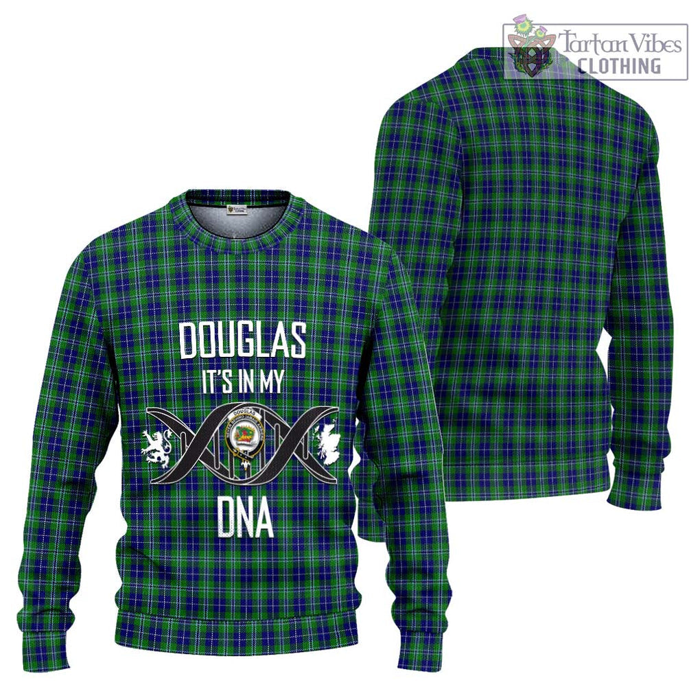 Douglas Tartan Knitted Sweater with Family Crest DNA In Me Style Unisex - Tartanvibesclothing Shop