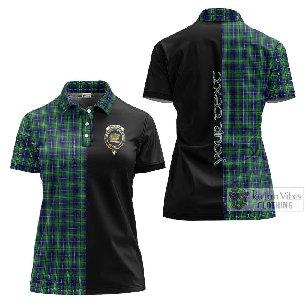 Douglas Tartan Women's Polo Shirt with Family Crest and Half Of Me Style Women - Tartanvibesclothing Shop