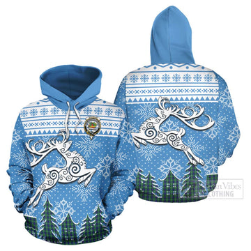 Douglas Clan Christmas Hoodie Celtic Reindeer Style