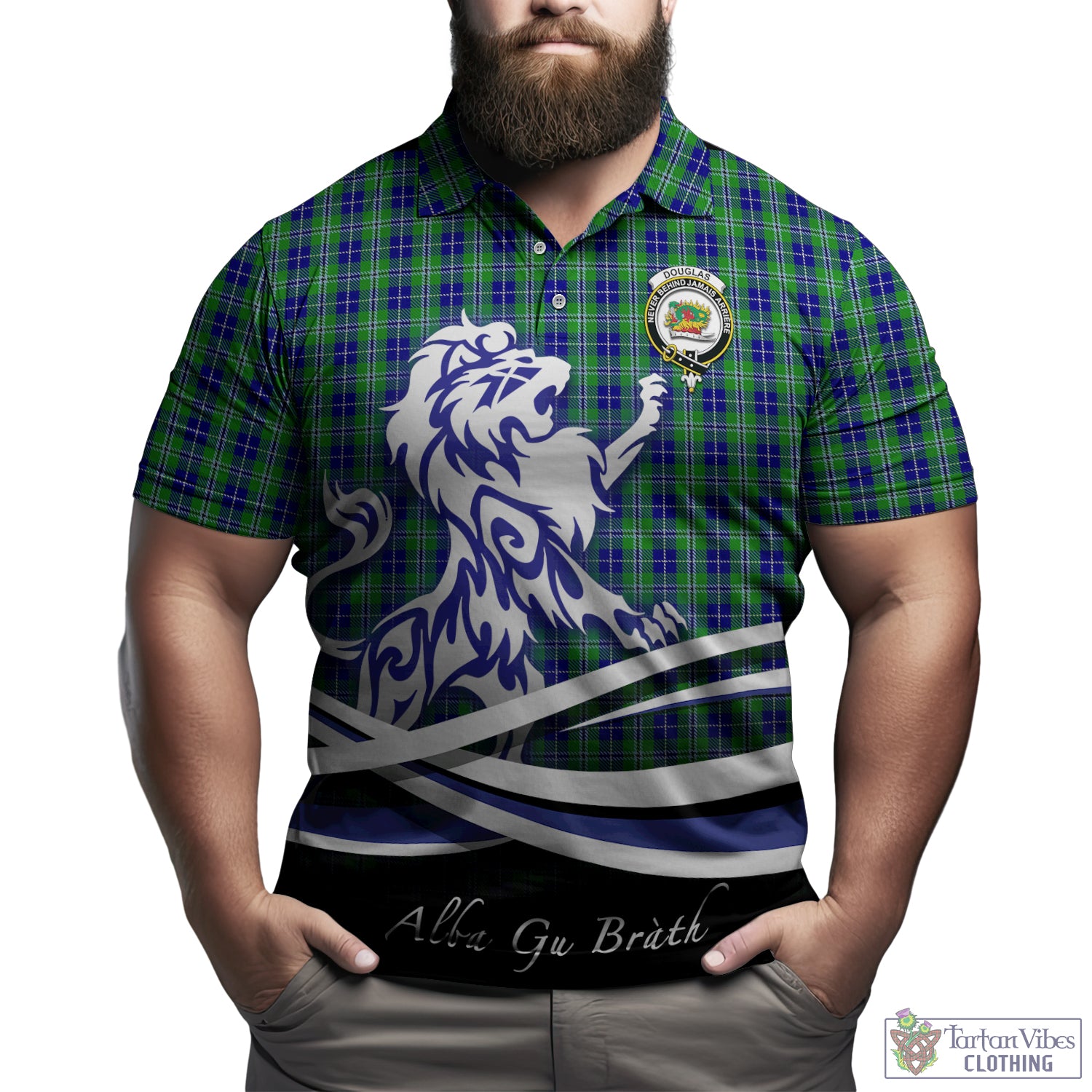 douglas-tartan-polo-shirt-with-alba-gu-brath-regal-lion-emblem