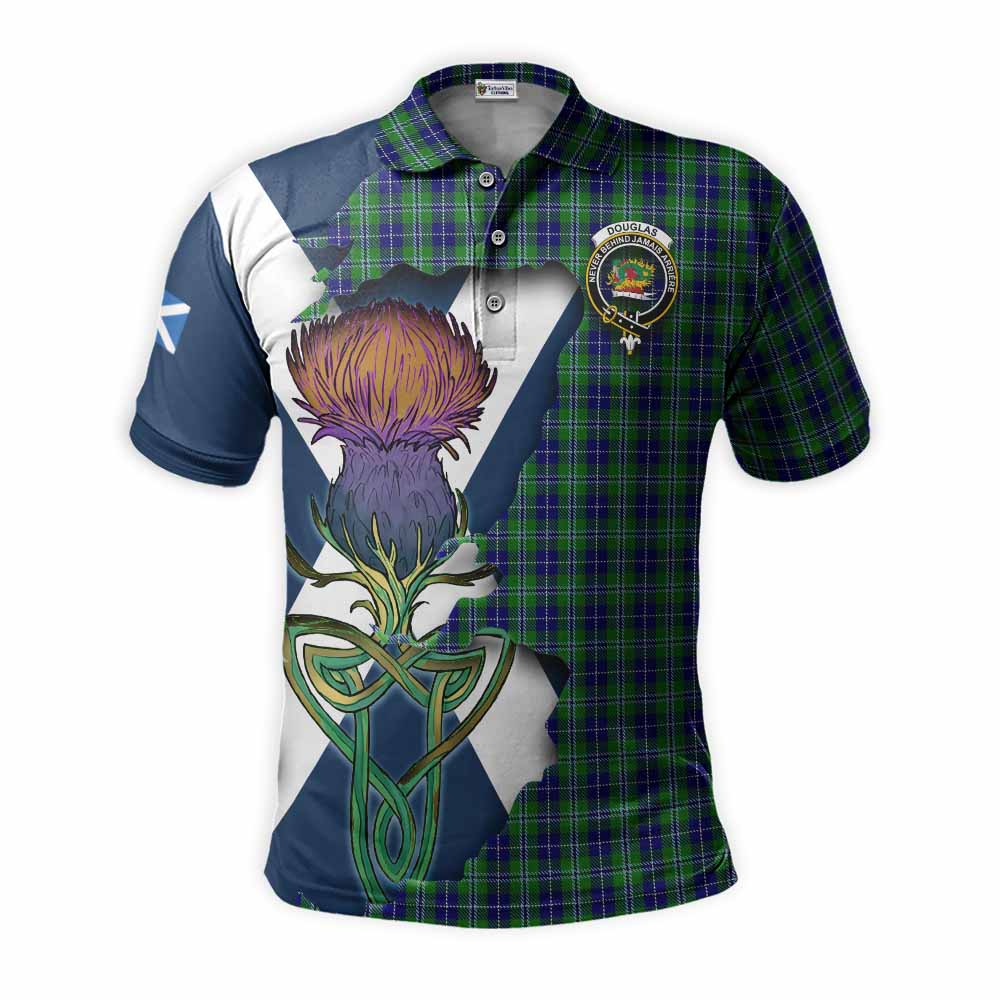 Douglas Tartan Family Crest Polo Shirt Scottish Thistle Celtic Inspired Kid - Tartan Vibes Clothing