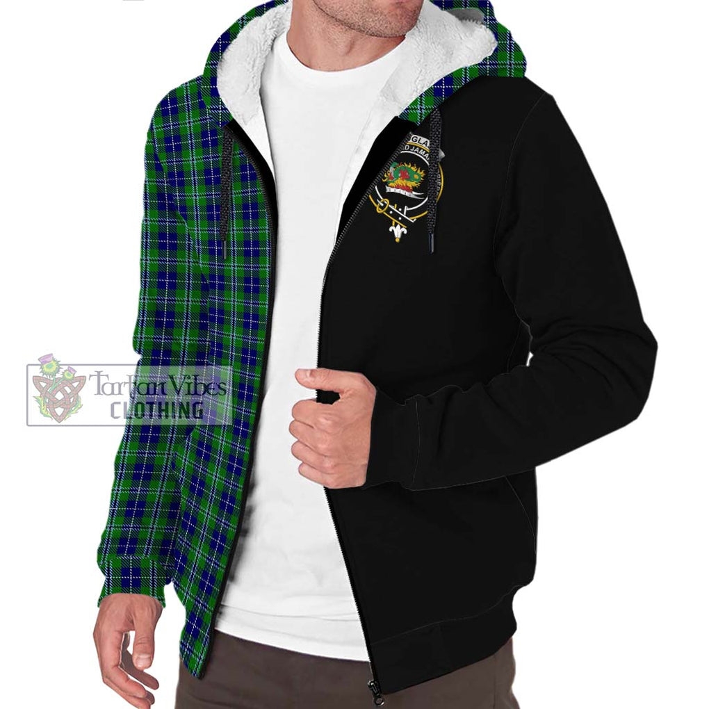 Douglas Tartan Sherpa Hoodie with Family Crest and Half Of Me Style Unisex S - Tartanvibesclothing Shop