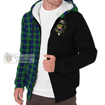 Douglas Tartan Sherpa Hoodie with Family Crest and Half Of Me Style