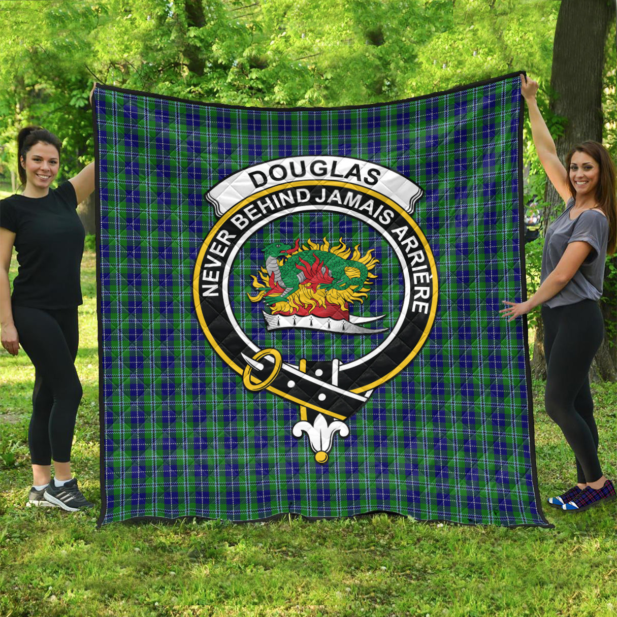 douglas-tartan-quilt-with-family-crest