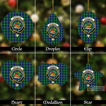 Douglas Tartan Christmas Aluminium Ornament with Family Crest