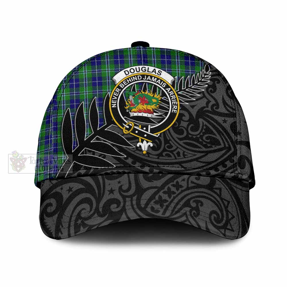 Tartan Vibes Clothing Douglas Tartan Classic Cap with New Zealand Silver Fern Half Style