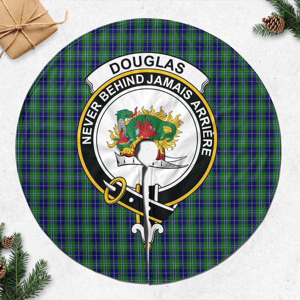 Douglas Tartan Christmas Tree Skirt with Family Crest - Tartanvibesclothing