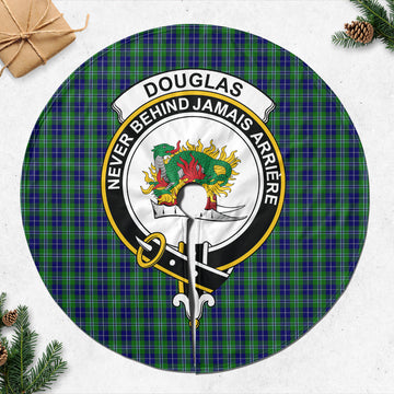 Douglas Tartan Christmas Tree Skirt with Family Crest