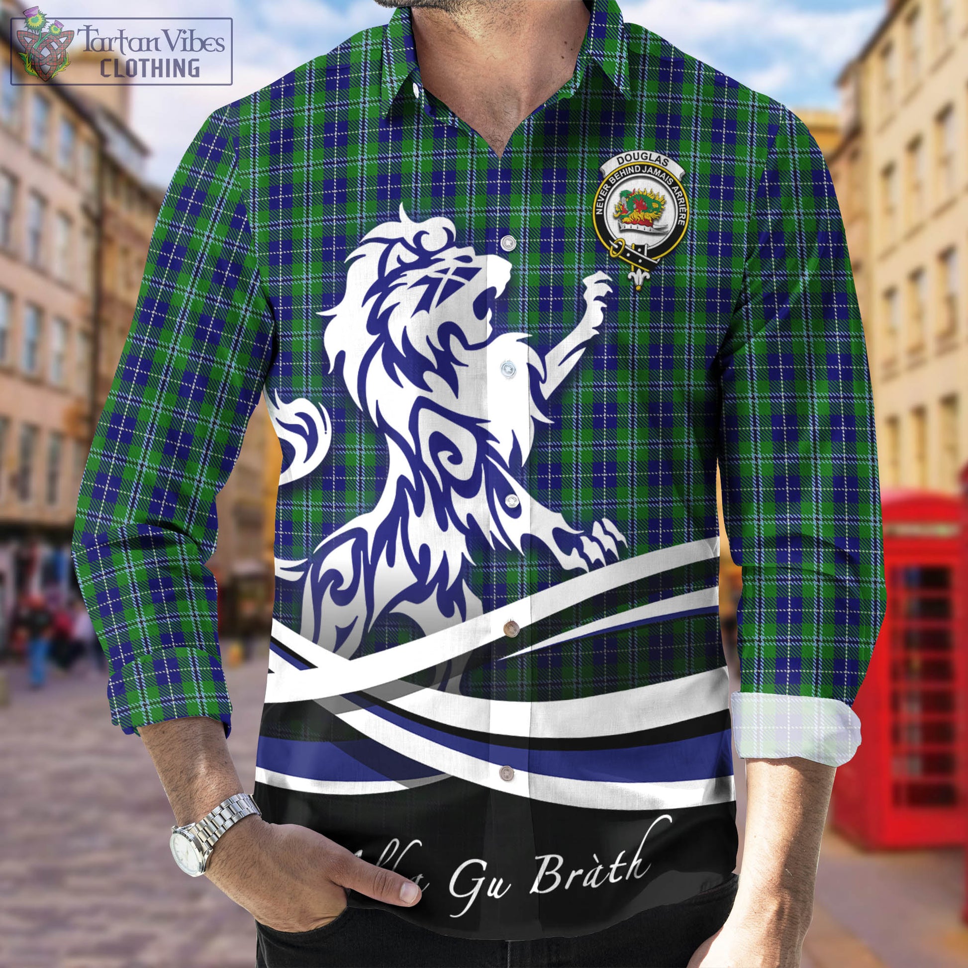 douglas-tartan-long-sleeve-button-up-shirt-with-alba-gu-brath-regal-lion-emblem