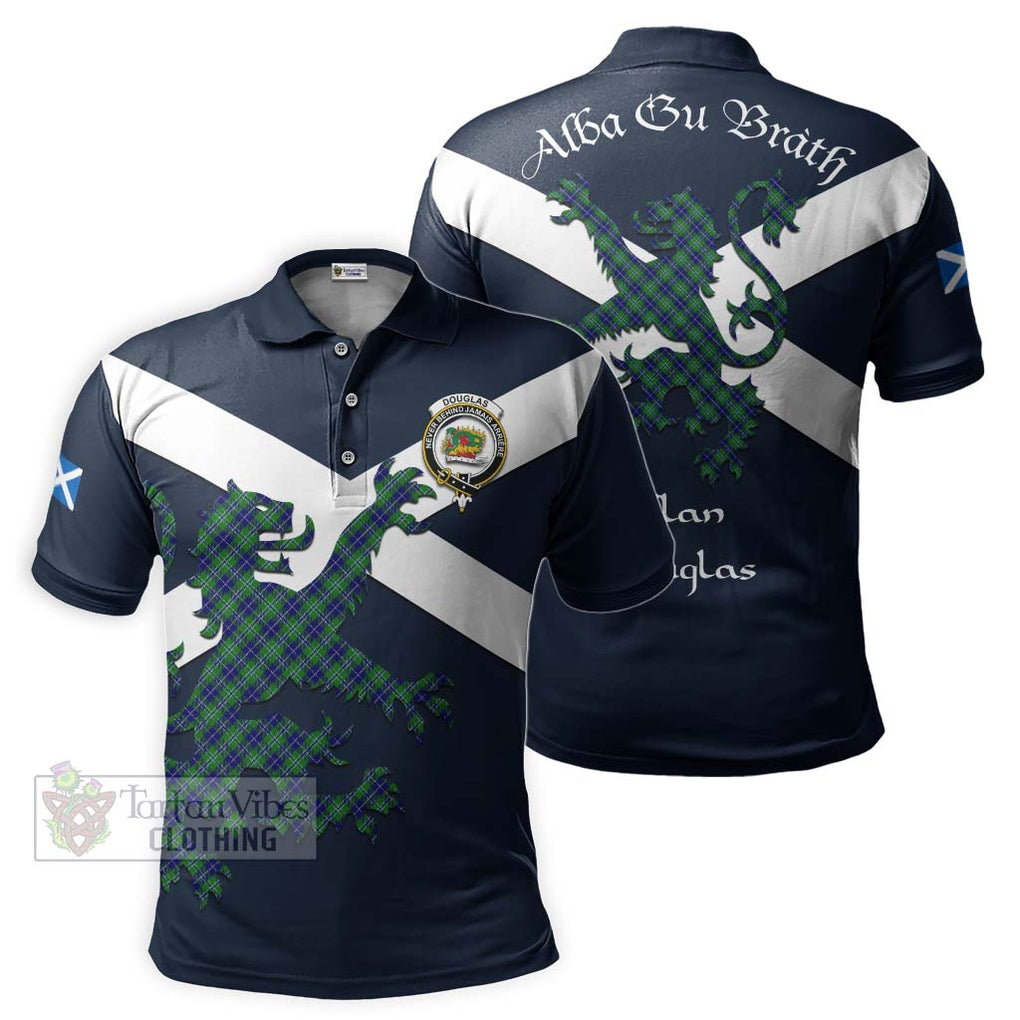 Tartan Vibes Clothing Douglas Tartan Lion Rampant Polo Shirt – Proudly Display Your Heritage with Alba Gu Brath and Clan Name