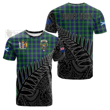 Douglas Crest Tartan Cotton T-shirt with New Zealand Silver Fern Half Style