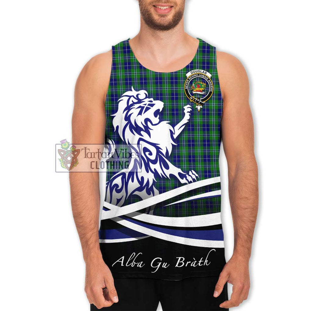 Douglas Tartan Men's Tank Top with Alba Gu Brath Regal Lion Emblem Men - Tartanvibesclothing Shop