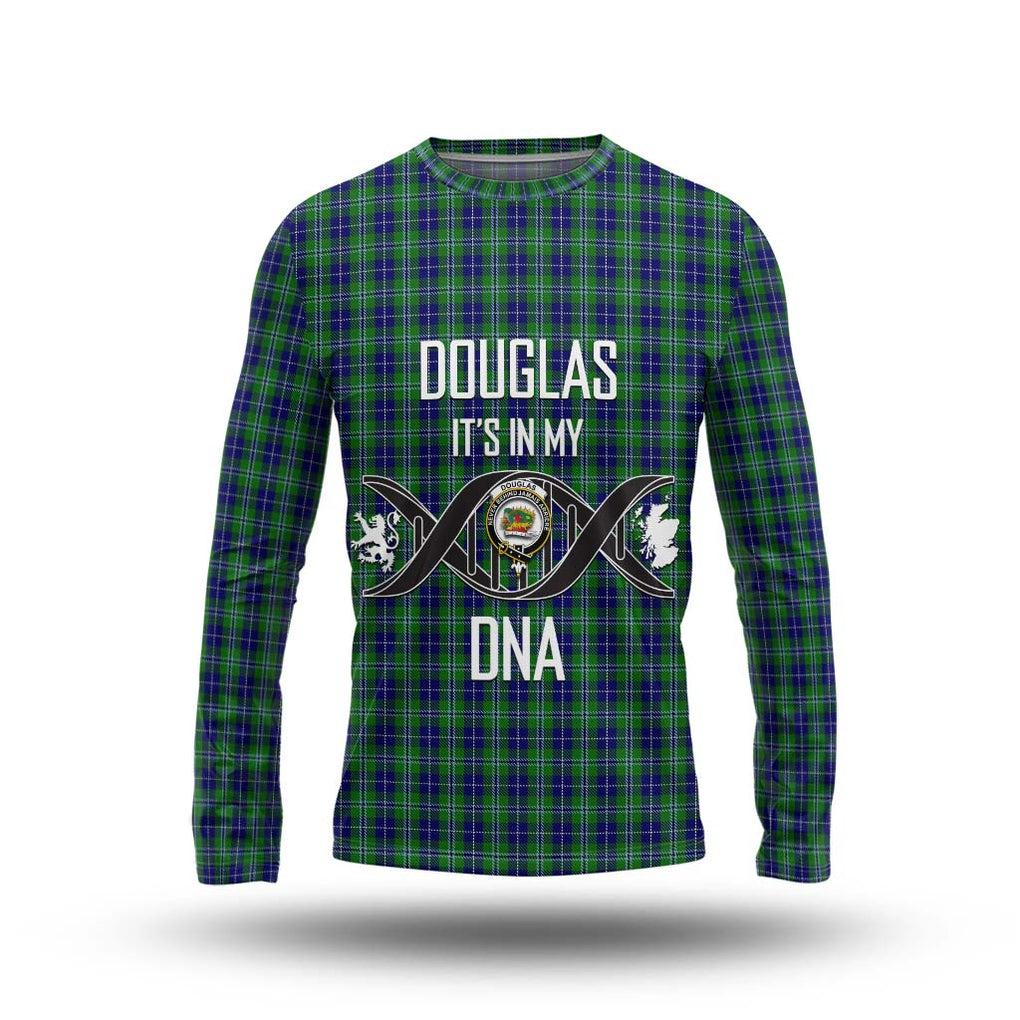 Douglas Tartan Long Sleeve T-Shirt with Family Crest DNA In Me Style Unisex - Tartanvibesclothing Shop