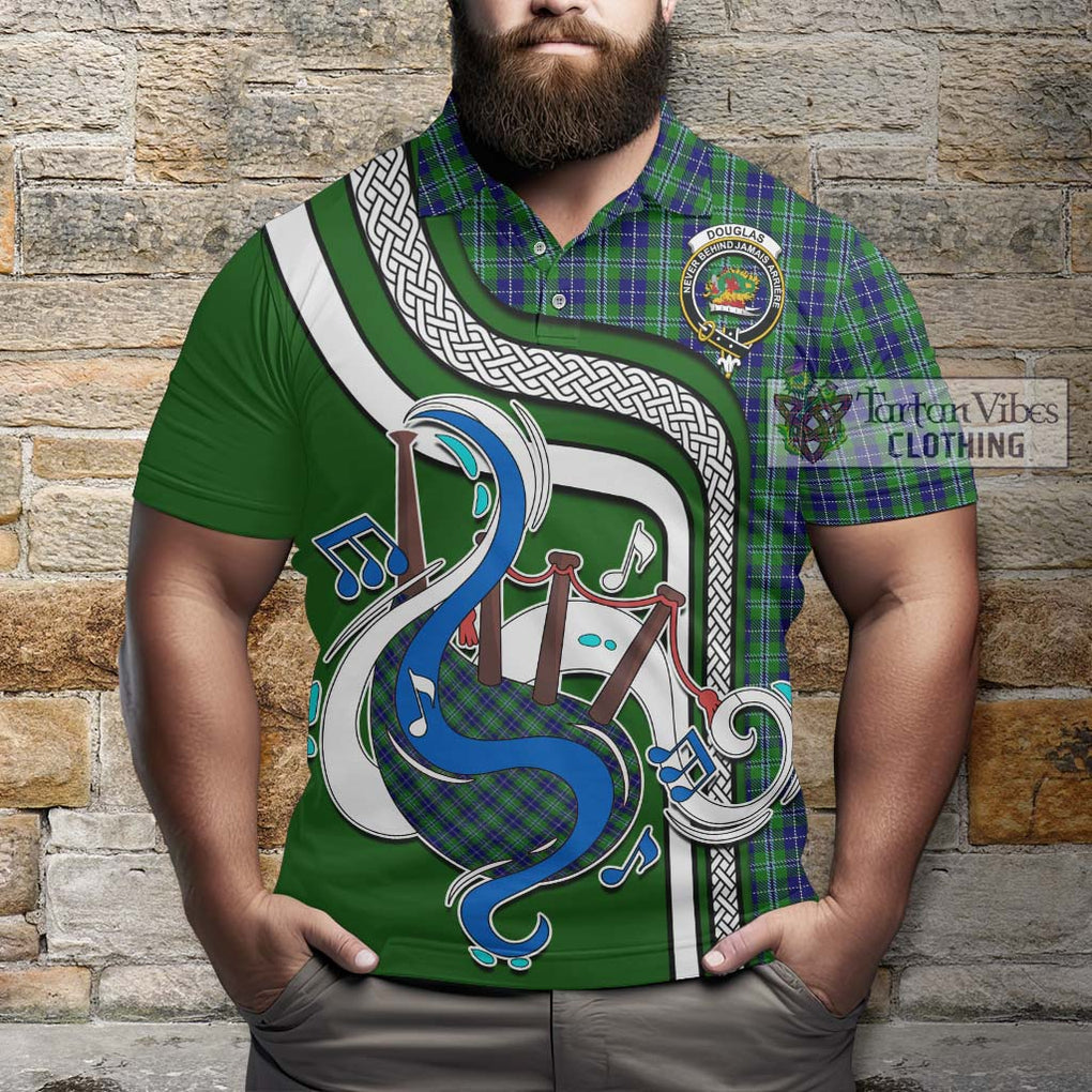 Tartan Vibes Clothing Douglas Tartan Polo Shirt with Epic Bagpipe Style