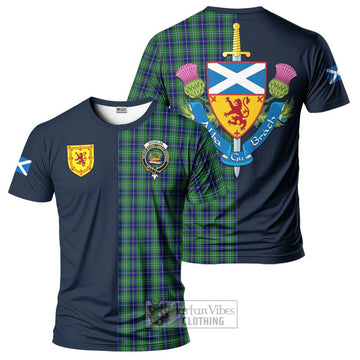 Douglas Tartan T-Shirt Alba with Scottish Lion Royal Arm Half Style