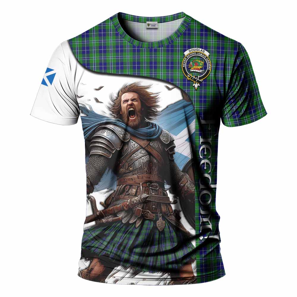 Douglas Crest Tartan T-Shirt Inspired by the Freedom of Scottish Warrior