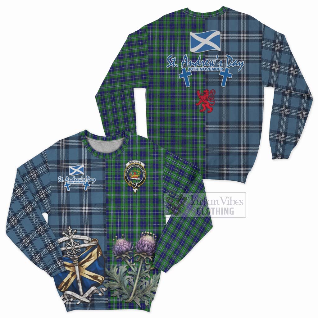 Tartan Vibes Clothing Douglas Tartan Sweatshirt Happy St. Andrew's Day Half Tartan Style