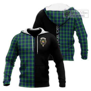 Douglas Tartan Knitted Hoodie with Family Crest and Half Of Me Style