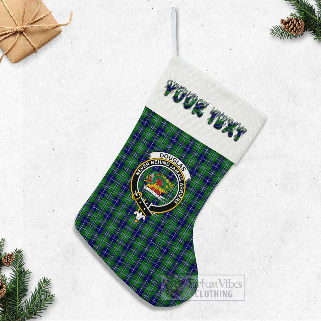 Tartan Vibes Clothing Douglas Tartan Family Crest Christmas Stocking with Personalized Text