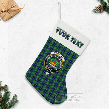 Douglas Tartan Family Crest Christmas Stocking with Personalized Text