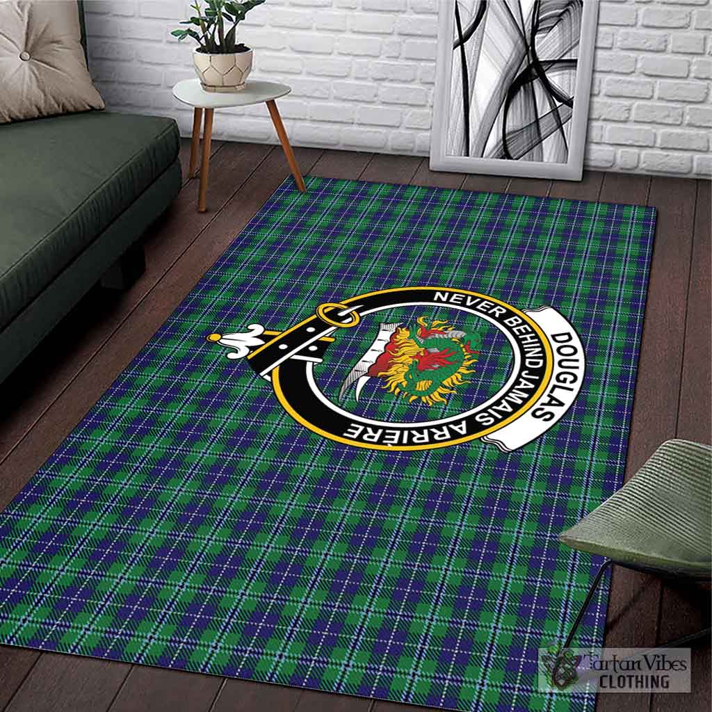 Tartan Vibes Clothing Douglas Tartan Area Rug with Family Crest