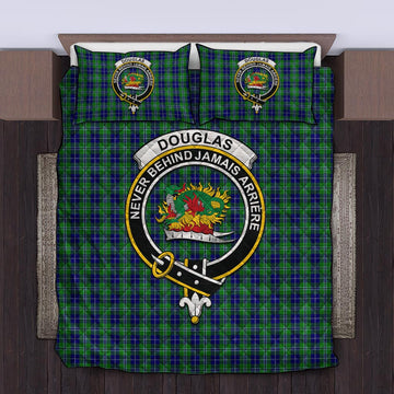 Douglas Tartan Quilt Bed Set with Family Crest