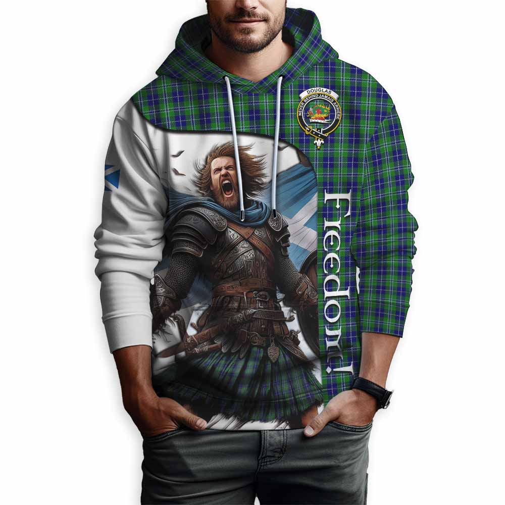 Tartan Vibes Clothing Douglas Crest Tartan Hoodie Inspired by the Freedom of Scottish Warrior