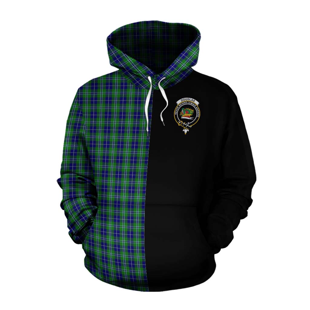 Tartan Vibes Clothing Douglas Tartan Cotton Hoodie with Family Crest and Half Of Me Style