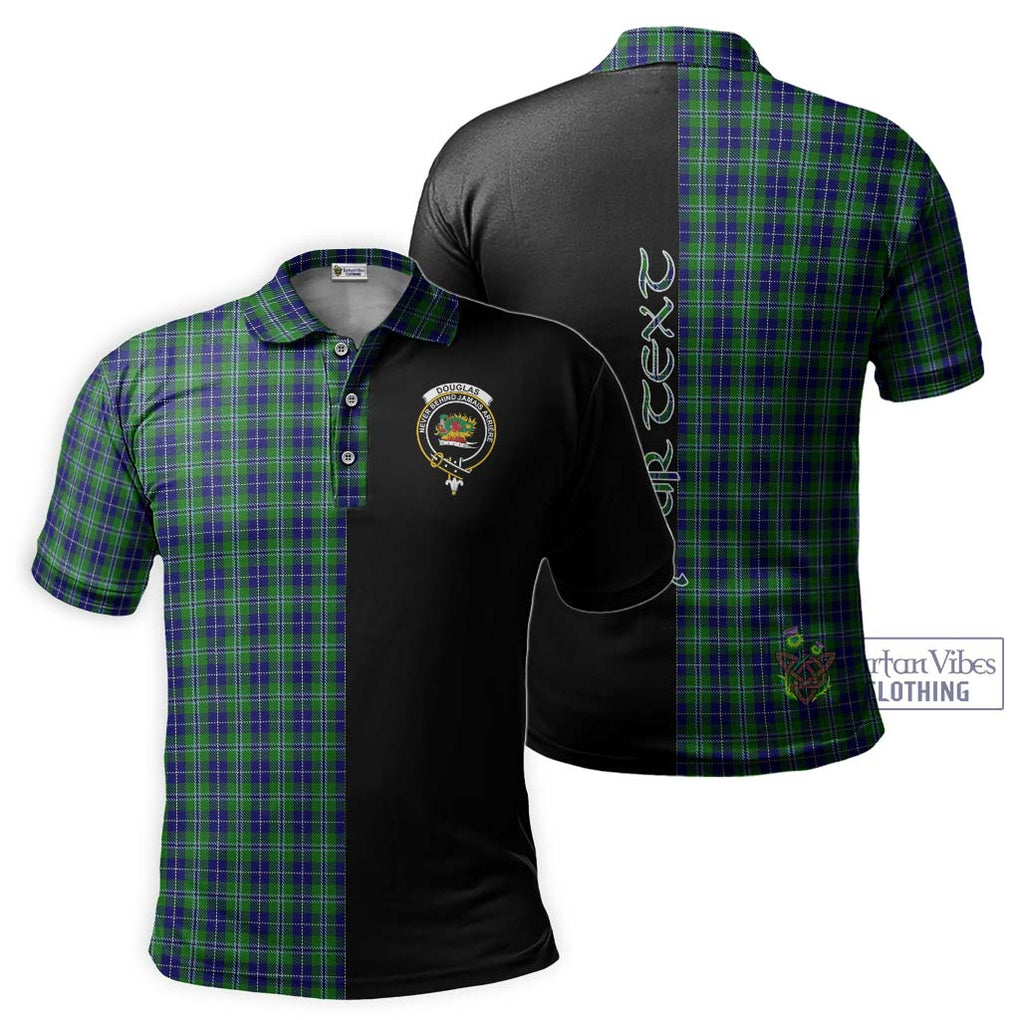 Douglas Tartan Polo Shirt with Family Crest and Half Of Me Style Kid - Tartanvibesclothing Shop