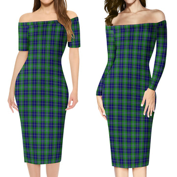 Douglas Tartan Off Shoulder Lady Dress