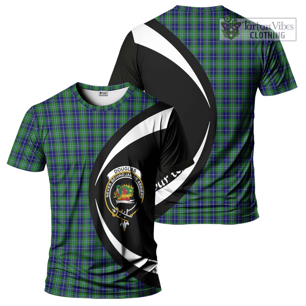 Tartan Vibes Clothing Douglas Tartan T-Shirt with Family Crest Circle Style