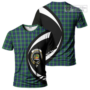 Douglas Tartan T-Shirt with Family Crest Circle Style