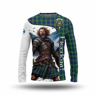 Douglas Crest Tartan Long Sleeve T-Shirt Inspired by the Freedom of Scottish Warrior