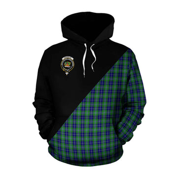 Douglas Tartan Cotton Hoodie with Family Crest and Military Logo Style