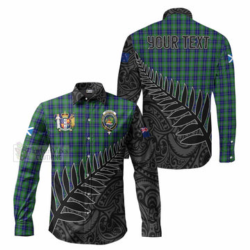 Douglas Crest Tartan Long Sleeve Button Shirt with New Zealand Silver Fern Half Style