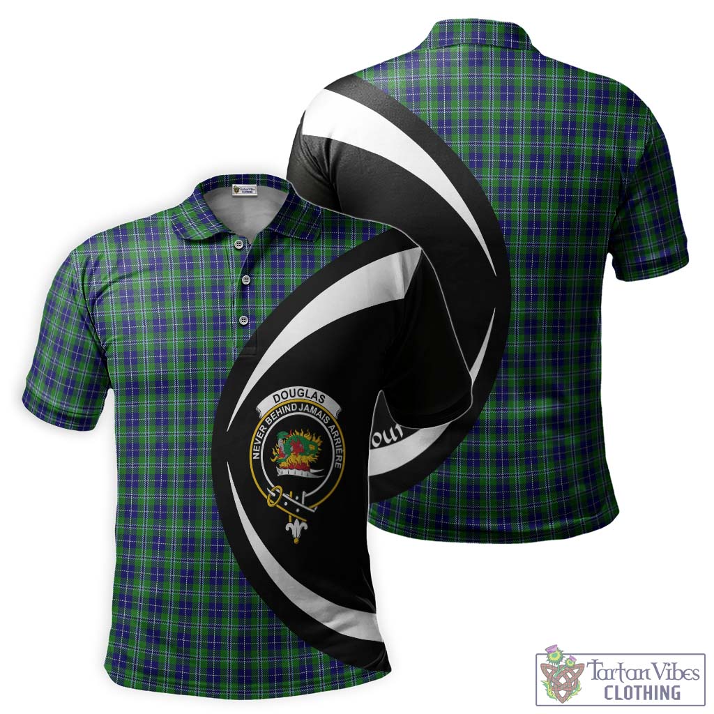 Douglas Tartan Men's Polo Shirt with Family Crest Circle Style Kid - Tartan Vibes Clothing