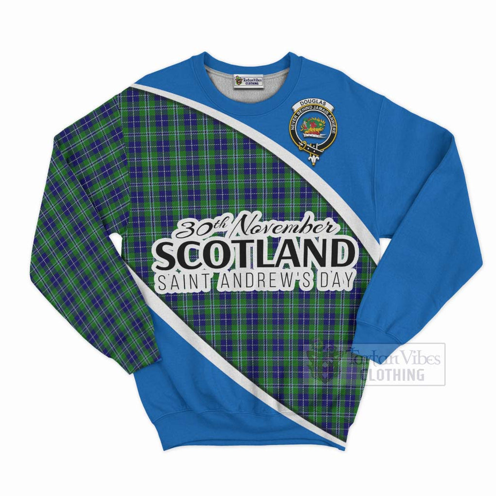 Tartan Vibes Clothing Douglas Family Crest Tartan Sweatshirt Celebrate Saint Andrew's Day in Style