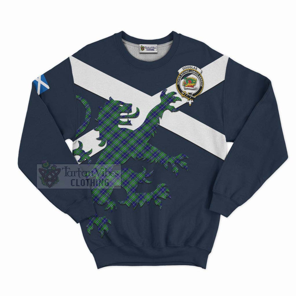 Tartan Vibes Clothing Douglas Tartan Lion Rampant Sweatshirt – Proudly Display Your Heritage with Alba Gu Brath and Clan Name