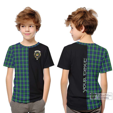 Douglas Tartan Kid T-Shirt with Family Crest and Half Of Me Style