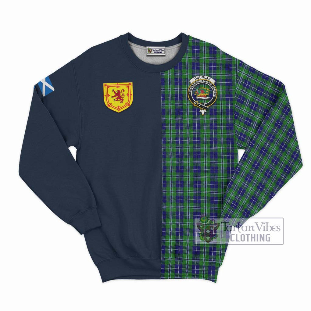 Tartan Vibes Clothing Douglas Tartan Sweatshirt with Scottish Lion Royal Arm Half Style