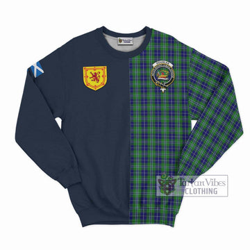 Douglas Tartan Sweatshirt Alba with Scottish Lion Royal Arm Half Style