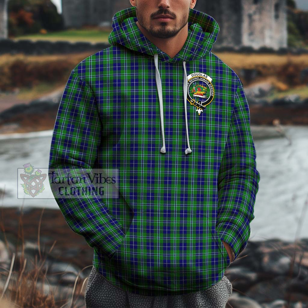 Douglas Tartan Cotton Hoodie with Family Crest Pullover Hoodie XS - Tartan Vibes Clothing