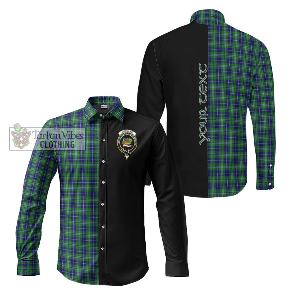 Douglas Tartan Long Sleeve Button Shirt with Family Crest and Half Of Me Style Men's Shirt S - Tartanvibesclothing Shop