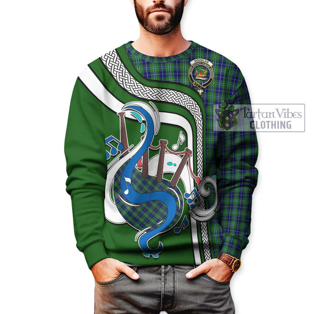 Douglas Tartan Sweatshirt with Epic Bagpipe Style Unisex - Tartanvibesclothing Shop