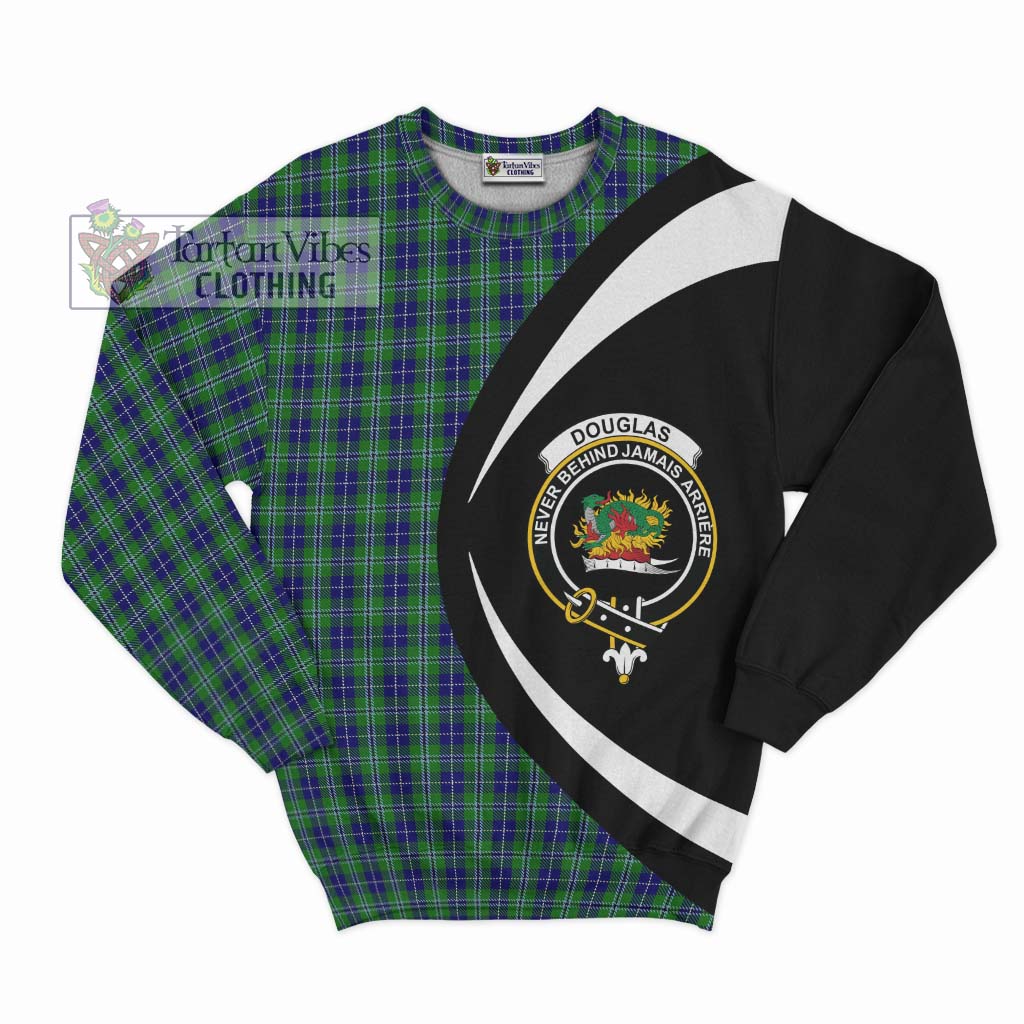 Douglas Tartan Sweatshirt with Family Crest Circle Style Unisex - Tartan Vibes Clothing