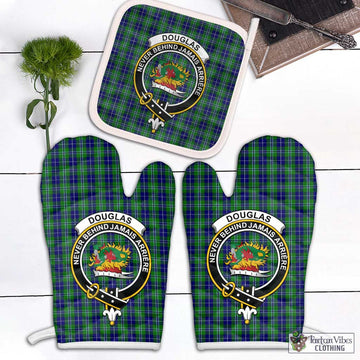 Douglas Tartan Combo Oven Mitt & Pot-Holder with Family Crest