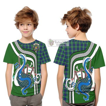 Douglas Tartan Kid T-Shirt with Epic Bagpipe Style