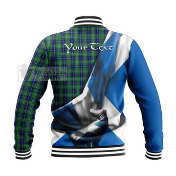 Douglas Tartan Baseball Jacket with Family Crest Scotland Patriotic Style