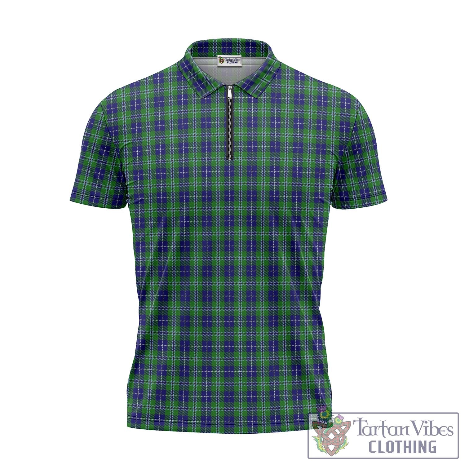 Tartan Vibes Clothing Douglas Tartan Zipper Polo Shirt